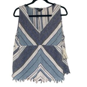 Indigo Rein Blue and White Striped Tank Top. NWOT M